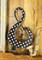 Metal 16" Music Note with Sawtooth Hanger - Black and White with Polka Dots - For Walls, Wreath Accents, Christmas Tree Toppers, Classroom Signs, Crafts, and Decorations